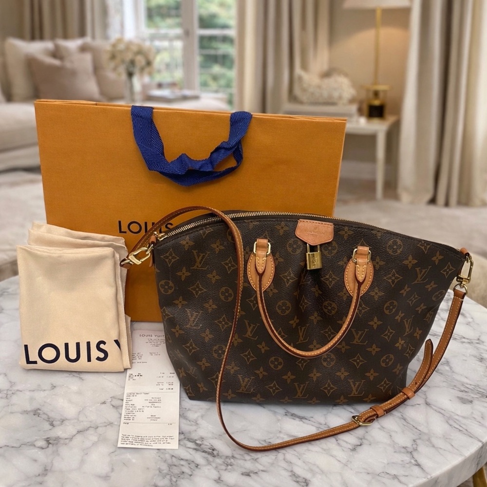 Louis Vuitton💎Boetie PM Monogram Logo Crossbody Tote Leather Canvas Hand Bag EUC